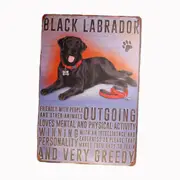 3x Tin Sign Black Labrador Outgoing Sprint Drink Bar Whisky Rustic Look