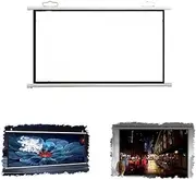 GPVPFLBLMH 30in 40in 50in 60in 72in Projection Screen Home Cinema Movie Screen Wrinkle-Free, Manual Pull Down Projector Screen Non Crease HD Screen(40inch(16:9))