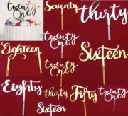 Cake Topper Mirror Top Thirty Forty Fifty Sixty Seventy Eighty Ninety Birthday