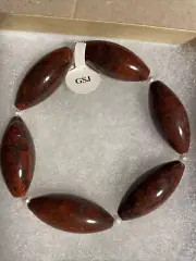 GSJ Red Jasper And Pearl Stretch Bracelet