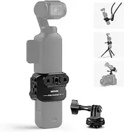 NEEWER Pocket 3 Cage，Aluminum Alloy Gimbal Video Recording Rig with Action Camera Extension Adapter 1/4" Threads Cold Shoe Compatible with DJI Osmo Pocket 3 Creator Combo， No Assembly Needed， AC009
