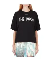1990s drop-shoulder T-shirt XS Black