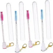 FOYTOKI 4pcs Women Eyelash Brush Keychain Mascara Wands Tube Lash Mascara Wand
