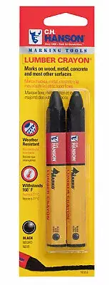 C.H. Hanson 10353 Lumber Crayon Markers, Black, 2-Pk. - Quantity 12