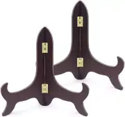 2 PCS Wooden Plate Stands, Wooden Decorative Plate Stand, Wooden Display Stand,