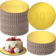100 Packs Gold Cake Boards round 10 Inch Cakeboard Circle Scallop Edge Cardboard