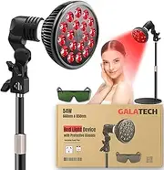 Gala Tech Red Light Lamp Device with Adjustable Height Stand, 660nm & 850nm Near Infrared Combo LED Bulb, AU Plug & Protective Glasses – Full Body Use at Home - for Men & Women