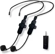 Snblzhef Wireless Microphone Set 2.4G Dual Wireless Headset Mini Portable Microphone Suitable for Karaoke Dual Microphones