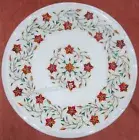 Round Marble Coffee Table Top Gemstone Inlay Work Patio Corner table for Hotel