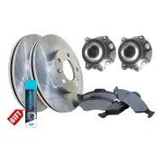 Front Wheel Bearing Hub Assembly + Brake Rotor Pad Kit for Toyota Tarago ACR50