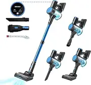 Cordless Vacuum Cleaner, 35Kpa Powerful Suction Stick Vacuum with Rechargeable Battery LED Headlights,Anti-Tangled Lightweight Handheld Vacuum Cleaner for Home Pet Hair, Hard Floors, Carpet,Car