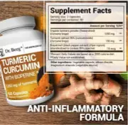 Dr Berg Turmeric Curcumin with Bioperine 60 Capsule, Anti Inflammatory Turmeric