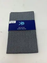 EGARA Men Pre Folded Pocket Square White Dots 100% Cotton Handkerchief NEW GHV1.