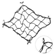 Elastic Black Cargo Net for Kayak Deck Storage with Snap Hooks and Pad Eyes