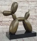 Handcrafted Signed Balloon Dog Bronze Statue: Abstract Modern Art Deco Statue