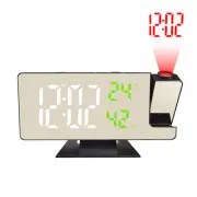 Projection Alarm Clock LED Digital Clock w Projector, 4-Level Brightness Dimmer