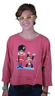 Paul Frank Happy Julius2 Red Dolman Top