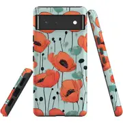 For Google Pixel 6 Tough Protective Cover, Poppy Field