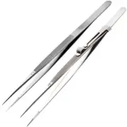 Steel micro fine tipped lock clamp tweezers