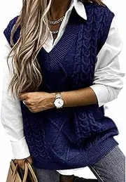 [Hyipels] Argyle Sweater Vest Women y2k Plaid Knitted Streetwear Preppy Style V Neck Crop Knitwear School Tank Top for Girl