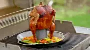 Sur La Table Combined Vertical Roasting Rack and Wok 12" Stainless Steel Grill