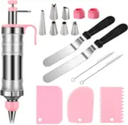 Icing Piping Guns Cake Decorating Syringe Pastry Design Nozzle Kit DIY Tools AUS