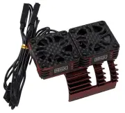 NHX RC 1/8 Twin Alum HV Cooling Fans w/Cover 28000 RPM Motor Heatsink Burgundy