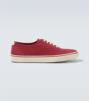 [Brunello Cucinelli] Brunello Cucinelli Leather-trimmed canvas sneakers AU 7 red