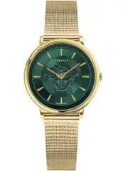 Versace VE8102519 Green Dial Gold Stainless Steel Womens Watch