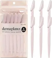 Kitsch Dermaplaning Tool - Face Razors for Women and Men, Eyebrow Trimmer and Face Shaver, Facial Hair Removal, Facial Razors for Women and Men, Dermaplane Razor - 6 pc Blush