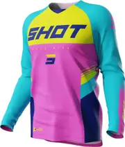 Shot Draw Tracer Kids Motocross Jersey, black-pink, Size 10 - 11 Black Pink