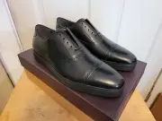 Johnston Murphy Mens Brody Black Full Grain Leather Shoe Size 12 Brand New!