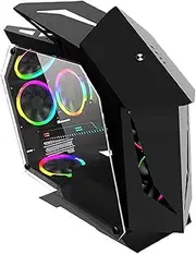 M-ATX/ITX Mid-Tower Computer Case, Hyperbolic Glass Design, Split Cabinet Structure, Supports 7 120MM Fans (case Only)