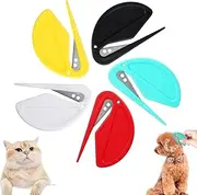Pet Open Knot Comb, 5PCS Dematting Comb for Pet, Matted Fur Remover for Grooming Matting, Cat Dog Grooming Supplies Attached 1 Pc Exquisite Detangling Rake, Suitable Clear Tangled Hair