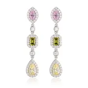 Georgini Summer Sorbet Pina Colada Multi Coloured Earrings Silver