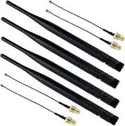 915MHz LoRa Antenna 5dBi SMA Male 195mm + to SMA Female Cable for Meshtastic ESP32 LoRa 32 V3 -AB02S(Pack of 4)