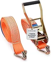 Dawnerz Heavy Duty Ratchet Straps 2" x 14' - 6600 Lb Breaking Strength Tie Down Straps with Double J Hooks for Trucks and Trailers