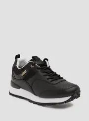 GUESS Women's Black Selvie Low Top Sneakers Size: 10, Synthetic
