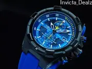 Invicta Men's 51mm PILOT AVIATOR Chronograph Twisted Metal Black Blue SS Watch