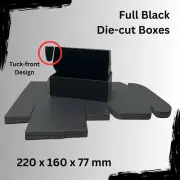 220 x 160 x 77mm Diecut Full Black Mailing Box Shipping Carton Cardboard