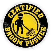 20 pack - Funny Broom Pusher Hard Hat Helmet Stickers Decals Sweeper Janitor