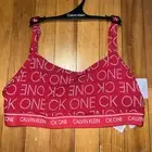 NEW CALVIN KLEIN LOGO RED❗️LOGO CK ONE SPORTS BRA BRALETTE TOP LARGE