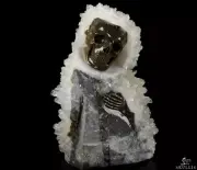 6.8" Quartz Rock Crystal Carved Crystal Skull, Crystal Healing