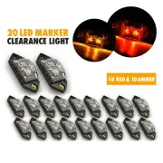 20 PACK Kaper II 3.375" RV Side Fender Mini Marker LED Amber RED Light/Clear Len