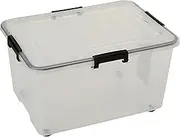 Seymours 50L Super Seal Storage Box with Wheels – Stackable Container with Sealed Lid for Secure, Dustproof, Waterproof Storage of Clothes, Tools, Toys, Documents, Seasonal Items, and More