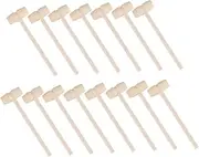 Toyvian 15Pcs Small Wooden Hammers for Sturdy Mallet Pounding for Boys Safe for Birthday Montessori Developmental Play