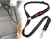 AOYEGIC Dog Seat Belt, Adjustable Car Seat Safety Belt, Dog Belt, Safety Harness, Dog Buckle with Buckle and Buffer Ropes, Dog Accessories, for Large, Medium, Small Dogs (Black)