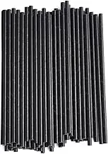Haobase 100Pcs Paper Drinking Straws, Biodegradable Paper Straws for Drinking Cocktail, Coffee, Cold Drinks (Black)