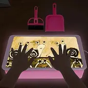 DJAPWPX Sand Painting Light Box for Kids DIY Sand Painting Light Table Soft Light Sand Art Light Box Fun Sand Light Table Sand Light Art Table with Sands Mini Broom and Dustpan for Kids (Pink)