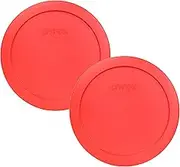Pyrex 7201-PC Red Round 4 Cup Storage Lid for Glass Bowls - 2 Pack